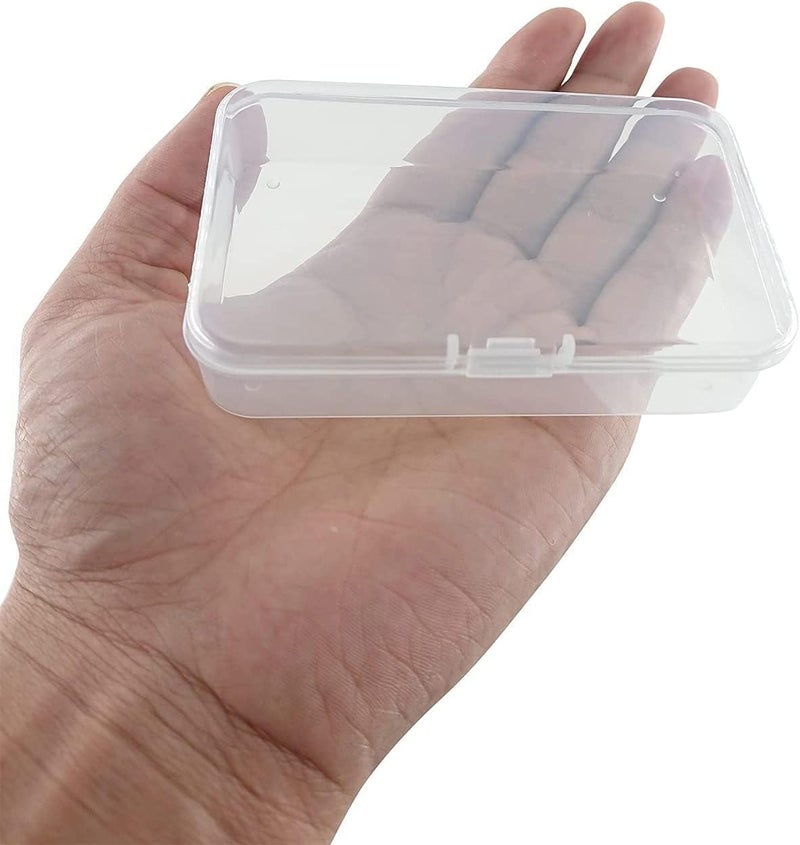 MFDSJ 12 Pcs Mini Plastic Storage Containers Box with Lid, 3.5x2.4 Inches Clear Rectangle Box for Collecting Small Items, Beads, Game Pieces, Business Cards, Crafts Accessories - Image 3
